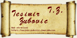 Tešimir Zubović vizit kartica